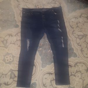 Twenty One Black Distressed Skinny Jeans size 20
